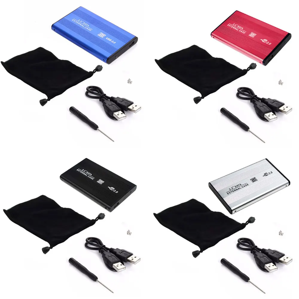 2 5 USB 2 0 SATA HD Box 1TB HDD Hard Drive External Enclosure Case Support