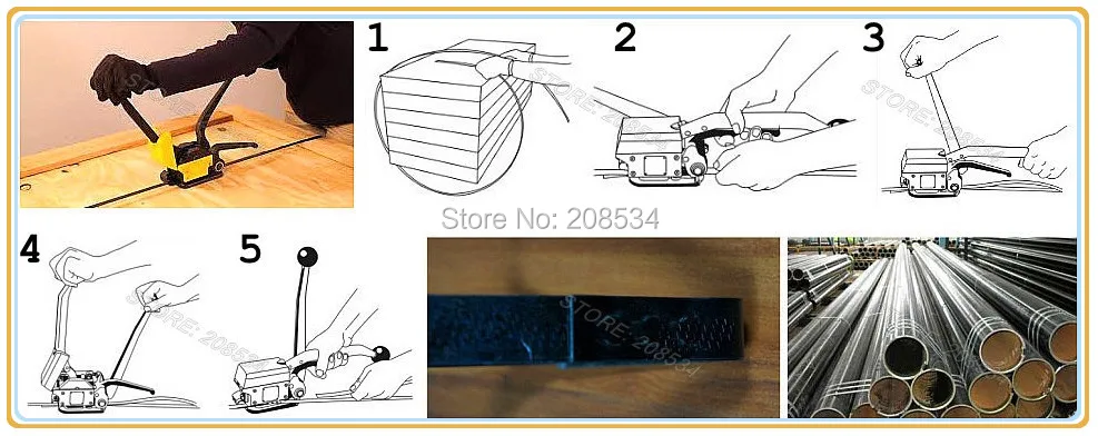 A333 Steel Strapping Tool Banding Strap Kit Manual Sealless Combination Strapping Tools for Banding Strip 1/2Inch to 3/4Inch
