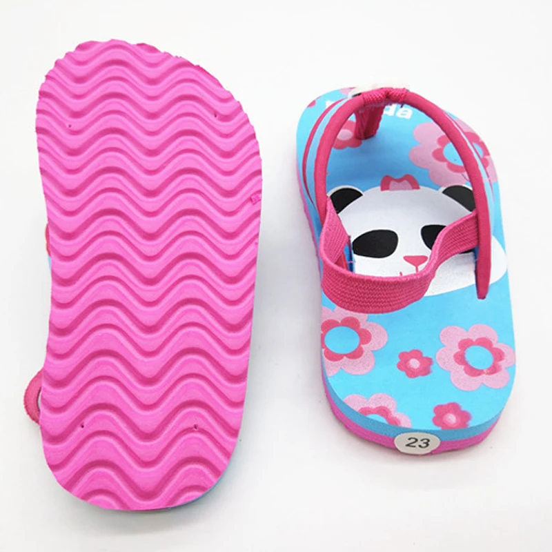 Beach Slippers Kids Flip Flops Girls Sandals for Girl Barefoot Shoes Kids Panda Sea Slipper Kid Water Shoes Children Summer Swim