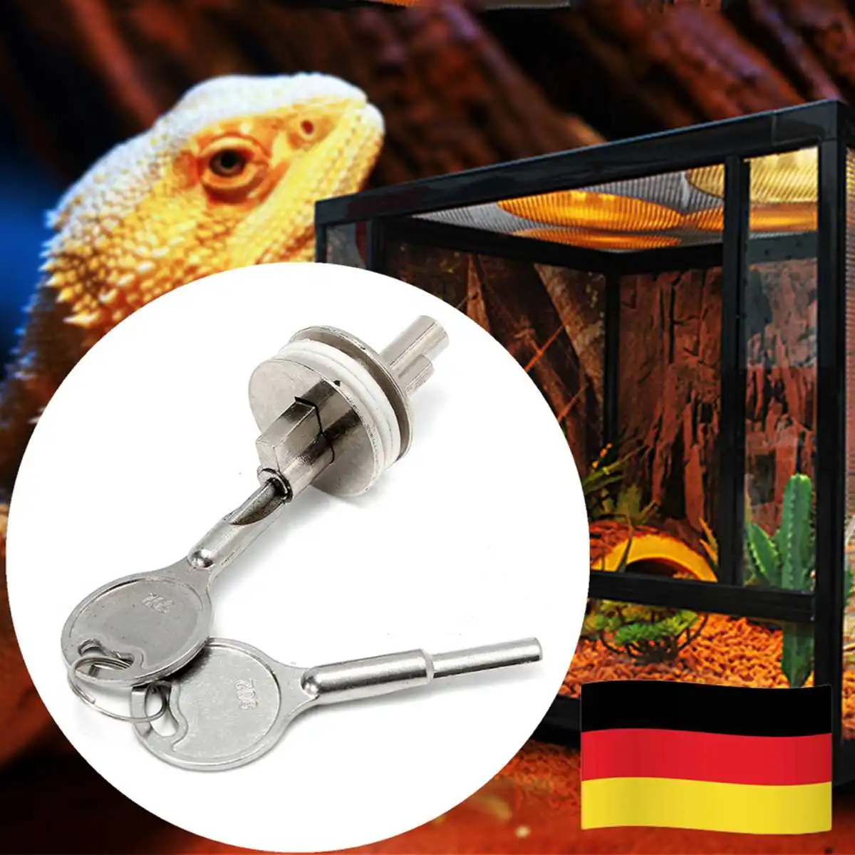 Lock With 2 Keys For Sliding Glass Door Showcase Cabinet Reptile