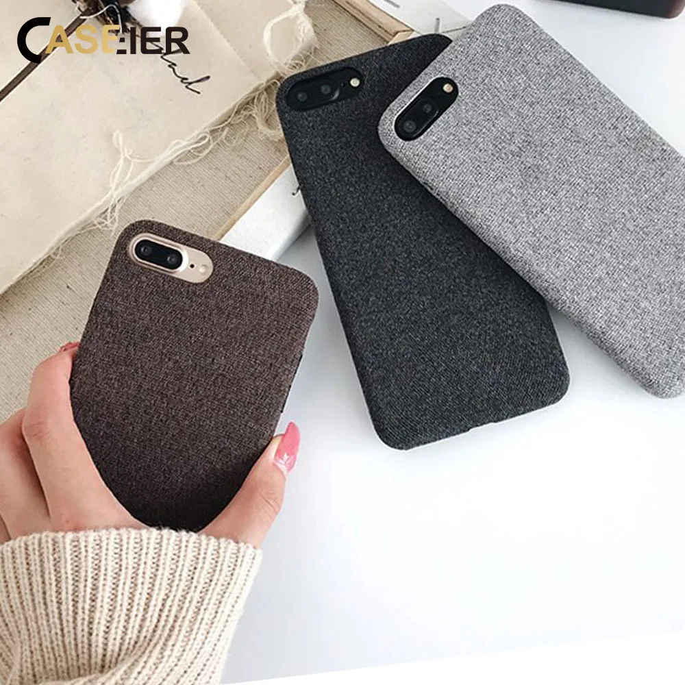 Caseier простой чехол для iPhone Xr 6 6s 7 8 Plus Мягкая тканевая задняя крышка 11 X Xs Pro Max