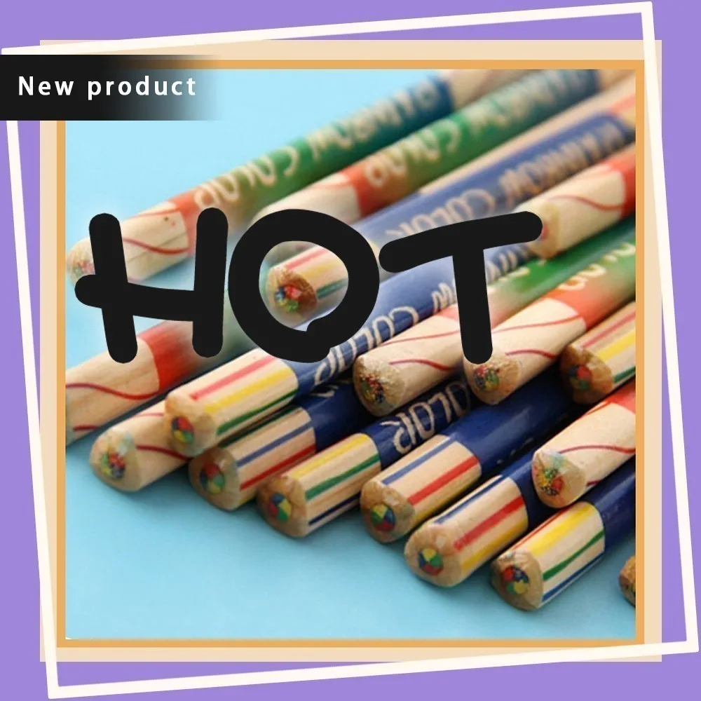 

Hot Sale 120 four-color core Colouring pencils creative beautiful painted triangle core children color