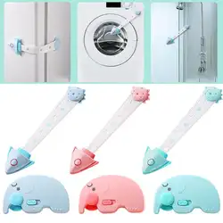 Multi-function Baby Anti-clip рука Защита ребенка замок безопасности мультфильм ящик холодильник шкаф дверной замок случайные цвета