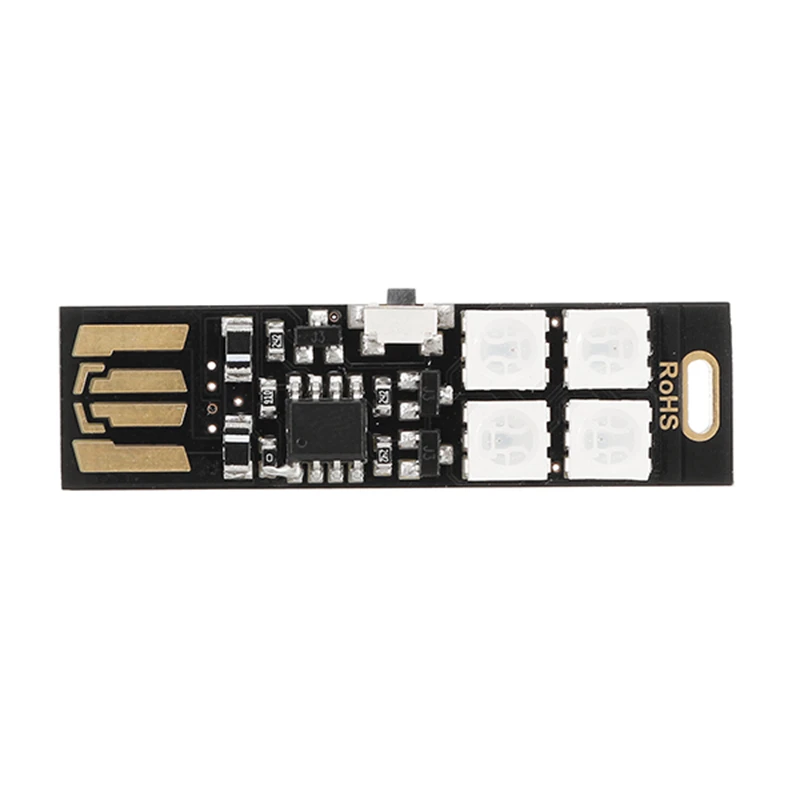 CLAITE 1 5 W 4Led 5050 RGB бусины миниатюрный кнопочный переключатель цветной USB LED свет