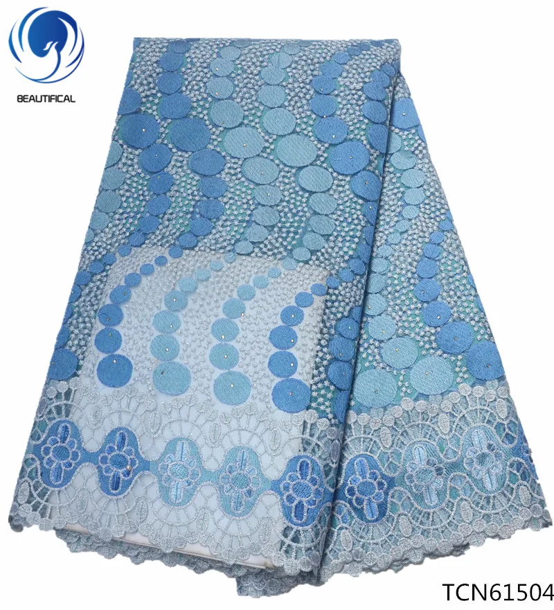 

BEAUTIFICAL sky blue lace fabric 2018 embroidered lace fabric french lace fabric african materials dress 5 yards per lot TCN615