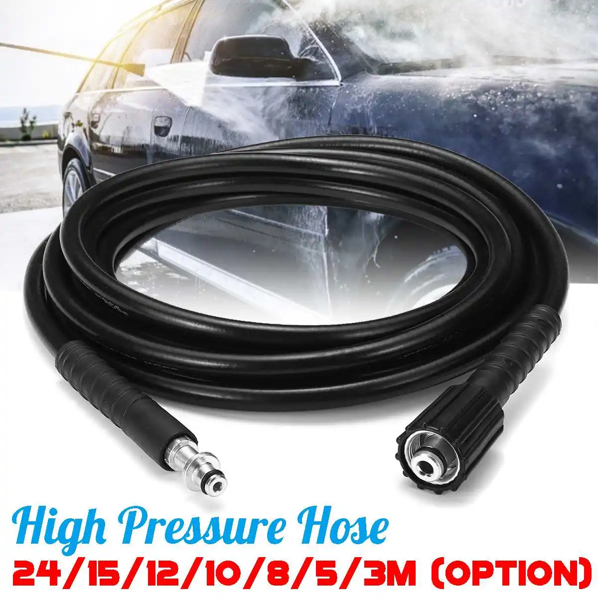 

3-24M High Pressure Washer Drain Cleaning Hose Pipe Cleaner For Karcher K2 K3 K4 K5 40MPa 5800PSI Plastic Cleaning Tools