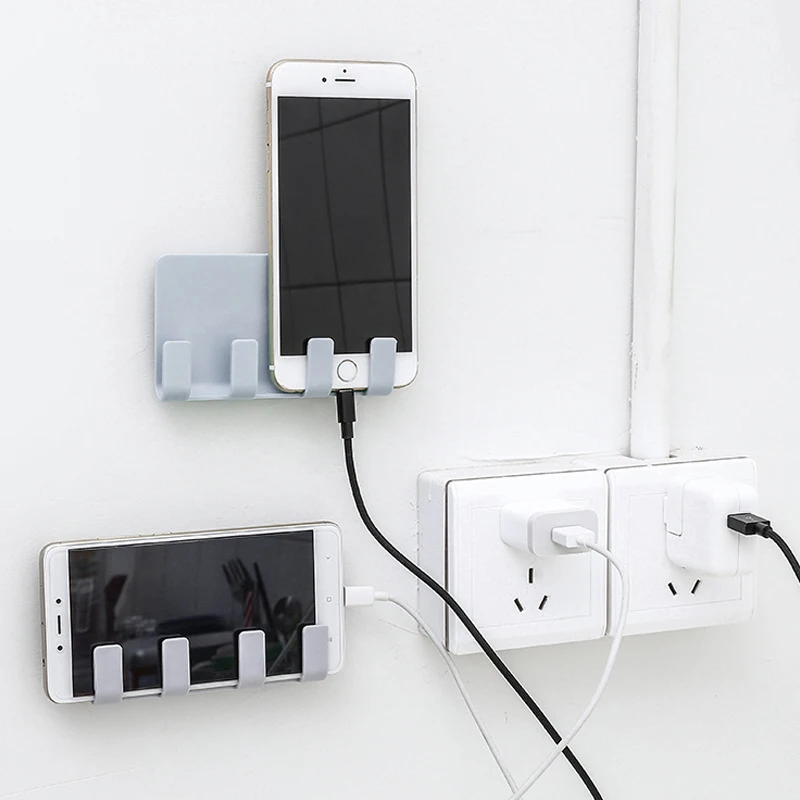 

Universal Wall Mounted Phone Holder Charging Stand with Adhesive for iPhone 8 X 7 Plus For Samsung Galaxy S8 Huawei for Tablet