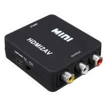 Мини HDMI к 3RCA CVBS композитный видео AV конвертер адаптер для ТВ PS3 VHS VCR DVD черный