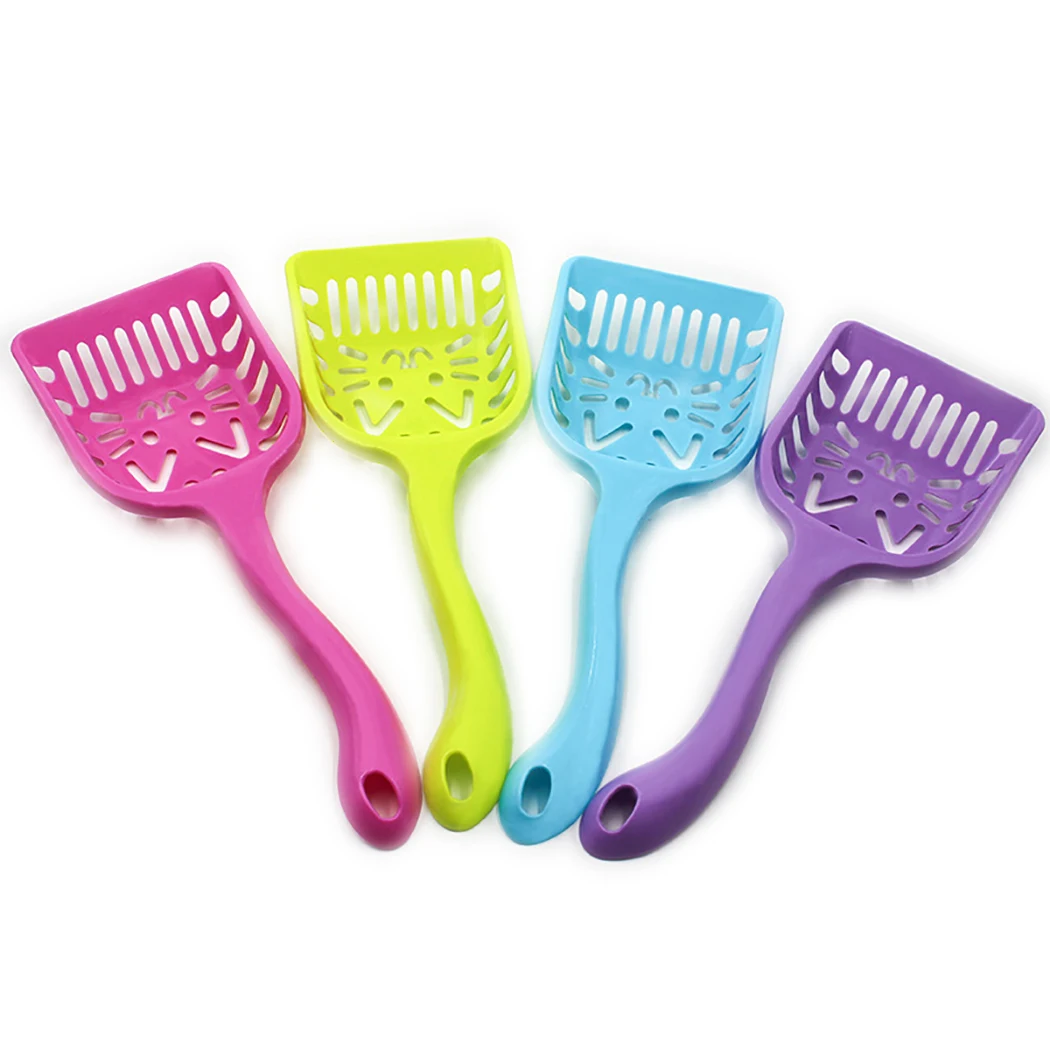 

4PCS Cat Litter Shovel Pet Cleanning Tool Plastic Scoop Cat Sand Cleaning Products Toilet For Dog Food Spoons Random color