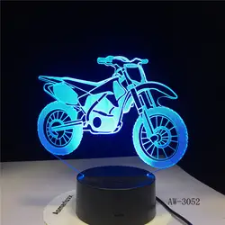 Световой мотоцикл модель 3D Иллюзия светодиодные лампы Красочные сенсорный ночник освещения светится в темноте моторные игрушки AW-3052