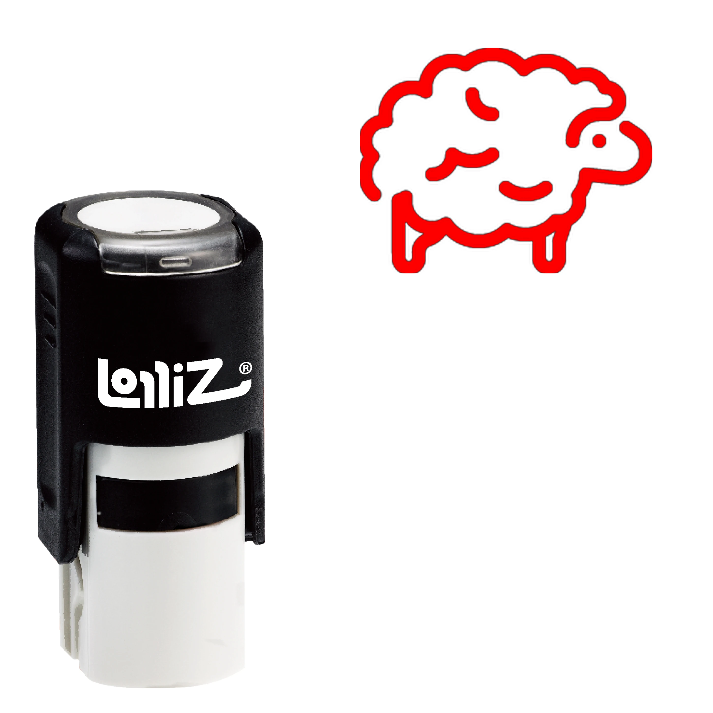 LolliZ Sheep Self-Inking Rubber Stamp - Modern Symbol Series | Канцтовары для офиса и дома