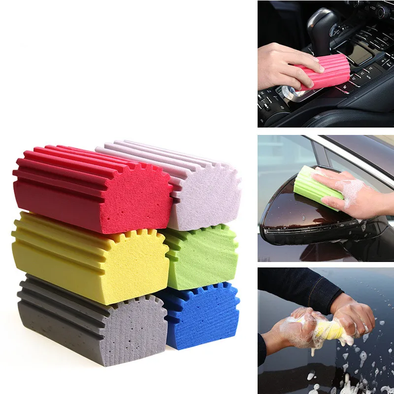 

6Pcs/Set Multifunctional Car Wash PVA Strong Water Absorption Auto Cleaning Sponge Random Color