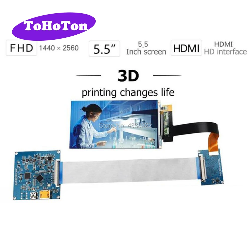 

5.5 inch 1440x2560 2K IPS LCD screen display with HDMI to MIPI controller board for Raspberry Pi 3 LS055R1SX03