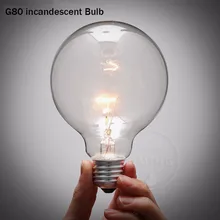 Ретро лампы накаливания эдиссона E27 220 В 40 Вт G80 G95 нити Винтаж ампулы лампа накаливания со стеклянным колпаком Эдисона лампа накаливания