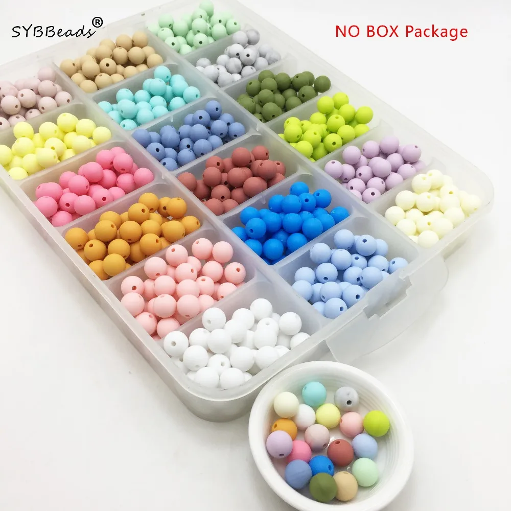 100Pcs Silicone Beads Baby Teething Chewable Teethers Safe Toys For
