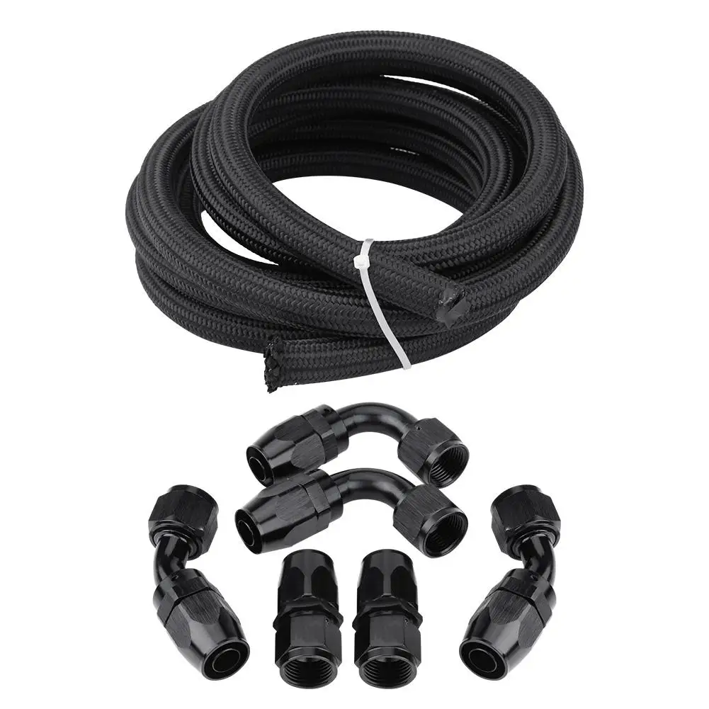 

AN10 Fitting Stainless Steel Nylon Braided Oil Fuel Hose Line with End Removable head for both push-on or twist-lock