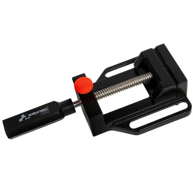 

2019 New 1pcs Quick Tongs Aluminum Alloy Flat Vise For Electric Drill Stand 8010 Tongs Mini Home Use Flat Tongs Bench Vise