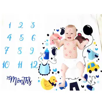 

Newborn Baby Soft Cotton Blankets Infants Floral Print Milestone Blanket Mat Photography Prop Monthly Growth Photo Accessories