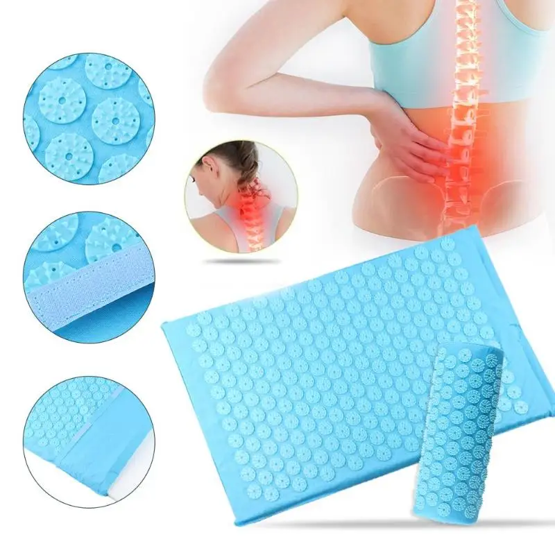 Acupressure Massager Mat Relaxation Relief Stress Tension Body Yoga Mat Relieve Body Stress Pain Spike Cushion Mat with Pillow