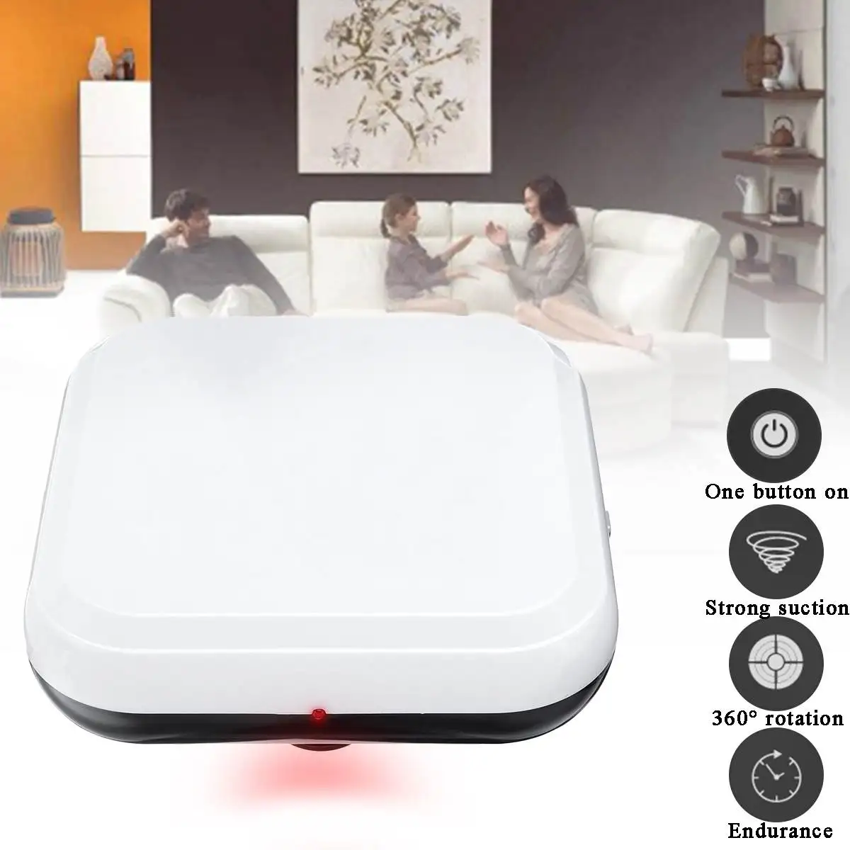 

Automatic Sweeping Robot 2 in1 Household Cleaning Machine Vacuum Cleaner Charging Automatic Steering USB Charger Remove Dust Box