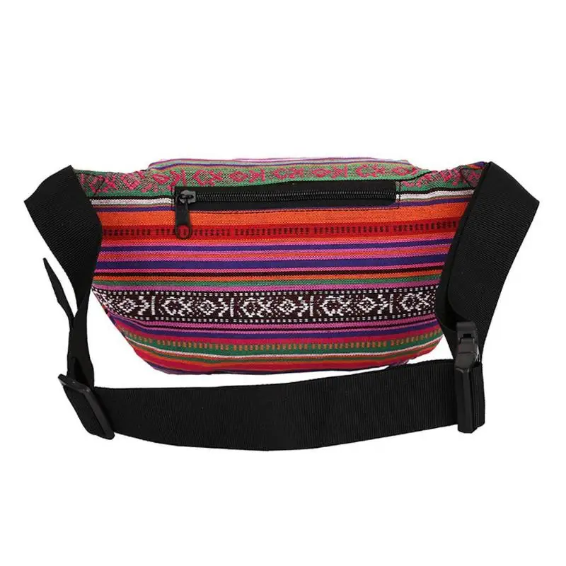 

Vintage New Ethnic Design Canvas Women Girls Fanny Pack Waist Bag Travel Phone Chest Belt Bags Pouch Female Shoulder Waist Bags