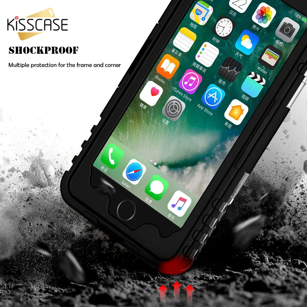 KISSCASE водонепроницаемый чехол для iPhone 6 6S 7 8 Plus Дайвинг Подводный летний полный