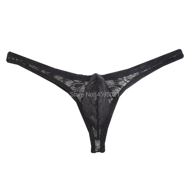 

Men Lace Bulge Pouch Thong Jacquard Sexy Gay G-String Micro Briefs Bikini T-back Sexy Men Underwear