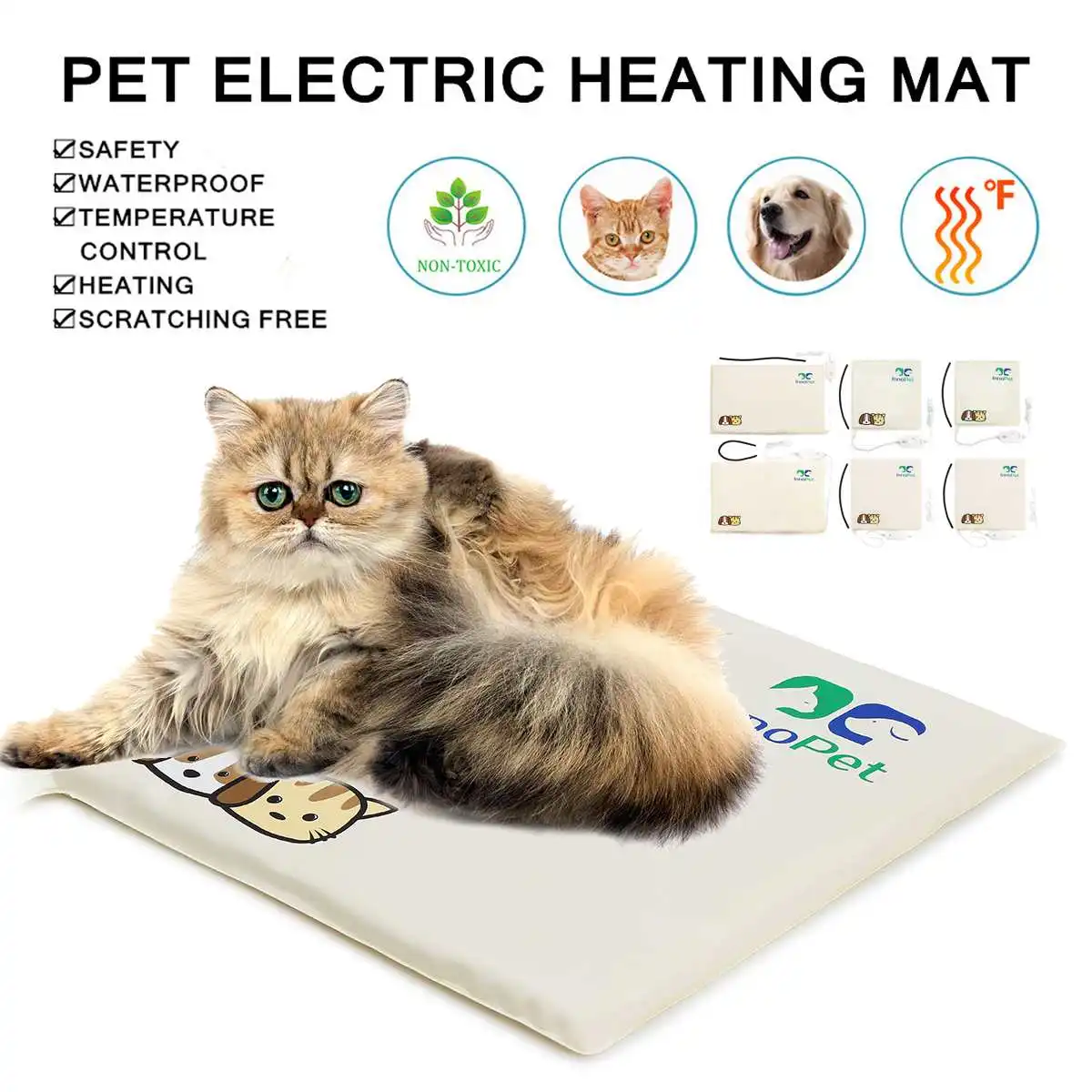 220V 20W/30W/35W 3/10 Gear S/M/L Waterproof Electric Pets Dogs Cats Heating Pad Blanket Warmer