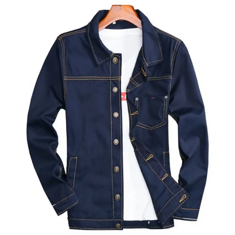 

2019 Men's Denim Jacket high quality fashion Jeans Jackets Slim fit casual streetwear Vintage Mens jean clothing Plus Size M-3XL