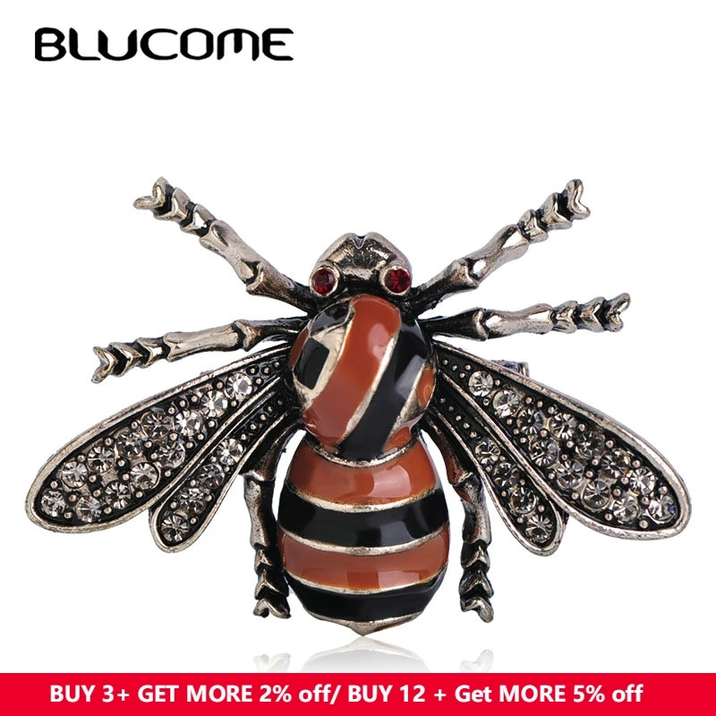 

Blucome High Quality Enamel Insect Bee Shape Brooches Vintage Large Brooch Jewelry Pin For Kid Men Women Bag Clothes Accessories