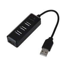 USB 2,0 концентратор, 4 порта, с переключателем вкл/выкл высокоскоростной ноутбук 480 Мбит/с черный