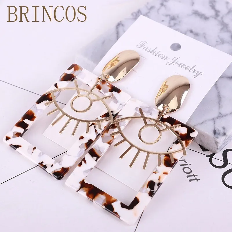 Женские акриловые серьги Boho роскошные с длинным кулоном из ацетата подарок для