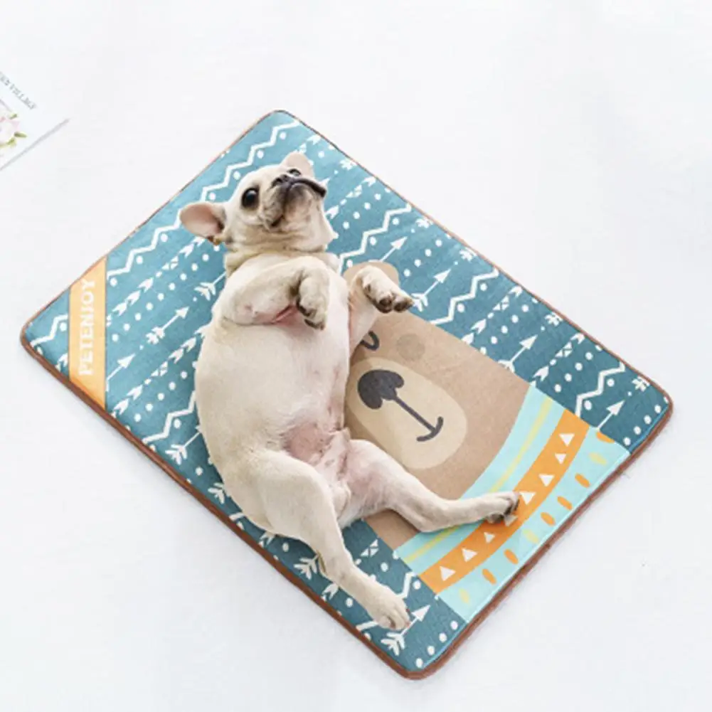 

Pet Summer Cooling Mat Viscose Cushion Sleeping Mat Non-slip Printed Skin-friendly Nest Pad Bed For Small Medium Large Dog Cat