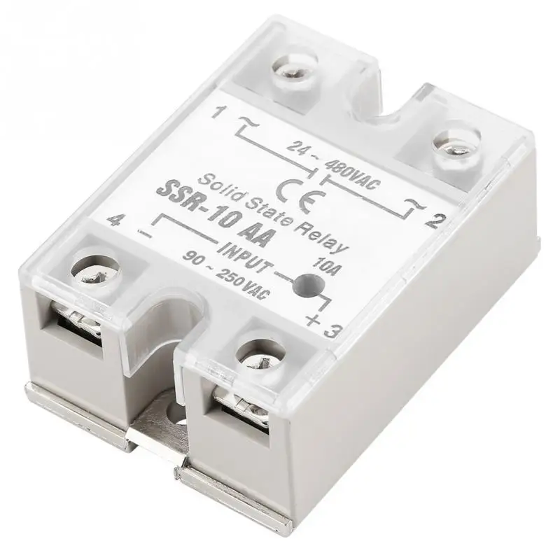 SSR 10 AA 10A твердотельный релейный модуль AC вход 90 250 В выход 24 480 инструмент пластик +