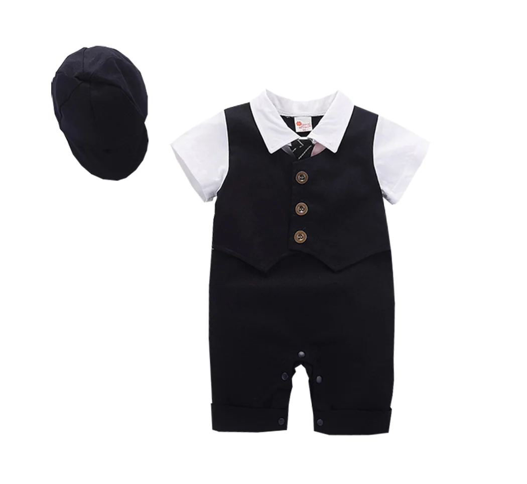 Gentleman Baby Short Sleeve Romper Wedding Party Baby Boys Clothes Cute Newborn Clothes Onesies With Hat Free Shipping Gentleman Baby Short Sleeve Romper Wedding Party Baby Boys Clothes Cute Newborn Clothes Onesies With Hat Free Shipping