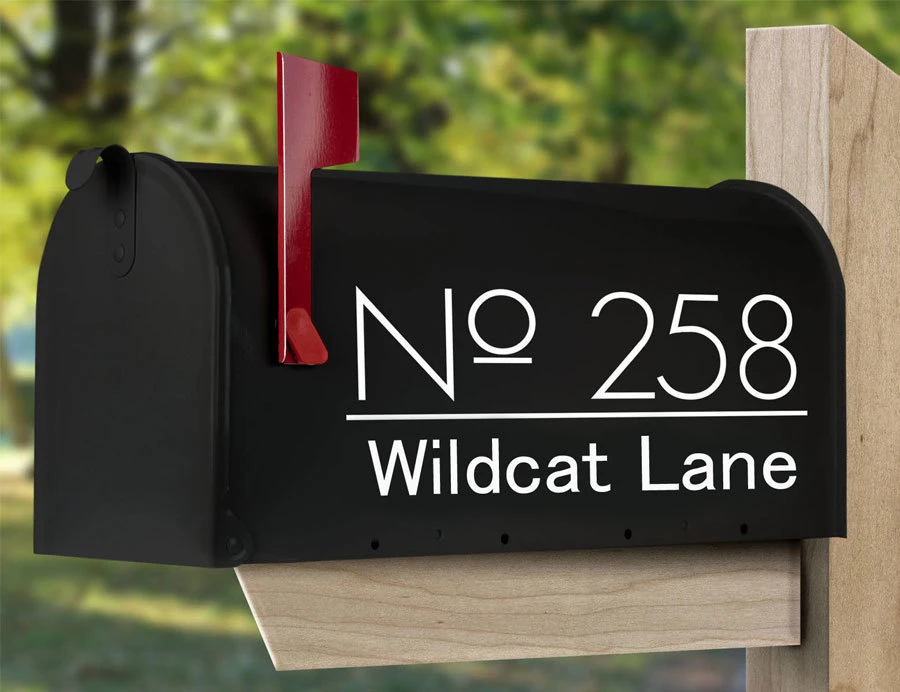 Custom mailbox decal set of two or one. Personalized mailbox sticker