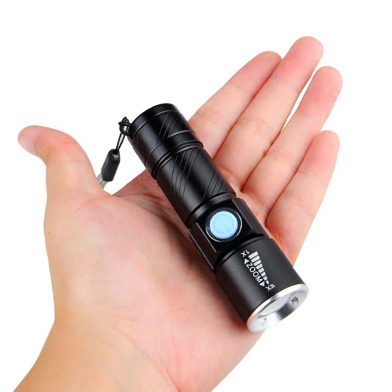 Ультраяркий растягивающийся Zoom Q5 200 м USB Перезаряжаемый фонарь Передний для