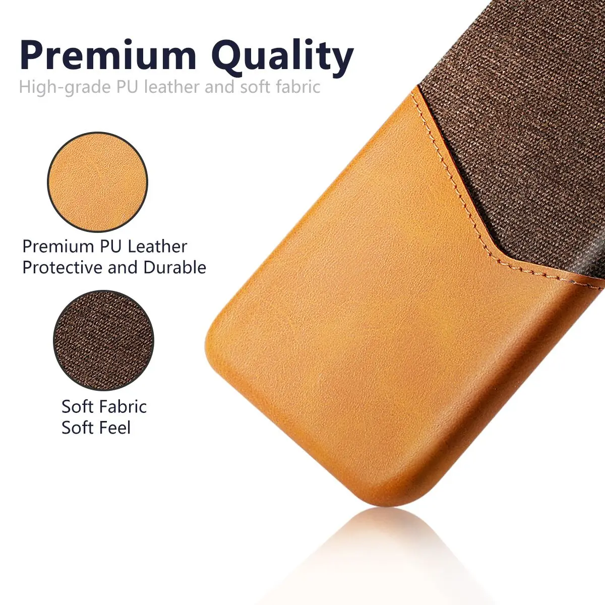 For Vivo V15 Pro Back Case Thin PU Leather and Soft Fabric Splicing Design Anti-scratch Phone Protector with Card Slot