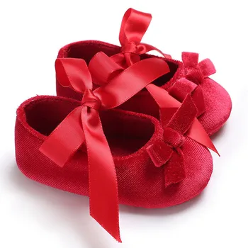 

Newborn Baby Girls kids Toddler clothes Bow solid casual Anti-slip Crib Shoes Soft Sole Sneakers Prewalker Sandals one pairs