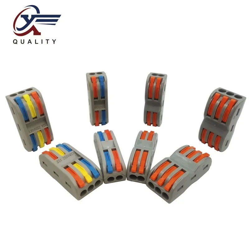 

New Color Wago Type 50PCS Safety Electrical Wiring Terminals Household Wire Butt Splitter Connector Clip Fast Insulation