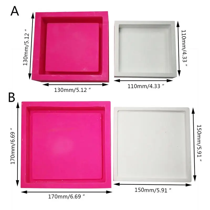 Прозрачный поднос для бетонного стола, поднос для хранения, сделай сам, пластырь, поднос для домашнего украшения, бетонный поддон, силиконовая форма