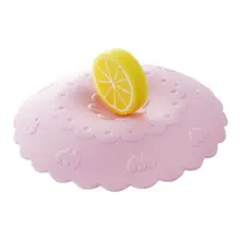 1 шт. прекрасная Анти-пыль силиконовая фруктовая стеклянная крышка для чашки Герметичная крышка для кофейной чашки Крышка герметичная Герметичная крышка чашки розовая