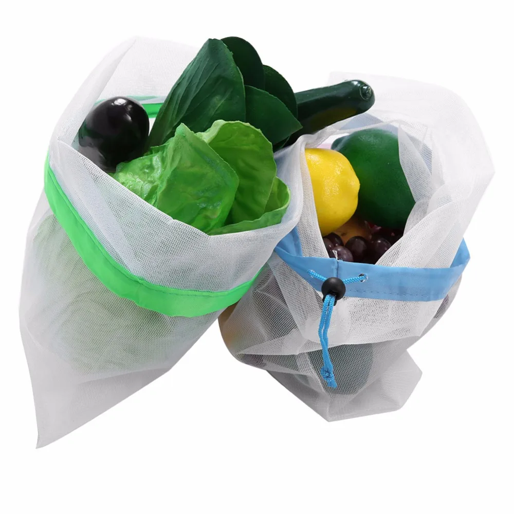 15 шт многоразовые сетчатые мешки для производства моющиеся мешки для хранения продуктов для хранения фруктов, овощей, игрушек, органайзер для хранения мелочей