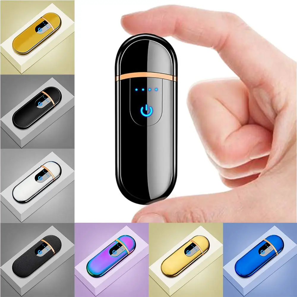 

Electronic Rechargeable Cigarette Touch Ignition Lighter USB Double Sided Lighter for Candle Cigarette Power Indicator Flameless