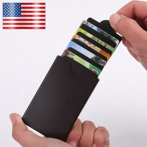 

Hot New Fashion Anti-scan Metal Case Slim Aluminum Wallet Clip ID Credit Card Holder Women Men Travel Storage Bags