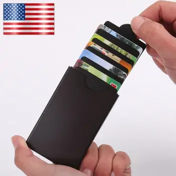 

Hot New Fashion Anti-scan Metal Case Slim Aluminum Wallet Clip ID Credit Card Holder Women Men Travel Storage Bags