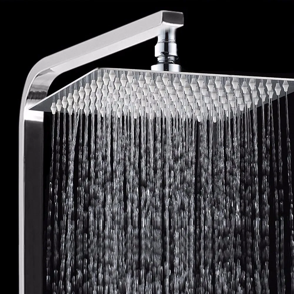 

1Pcs 12 Inch Bathroom Square Stainless Steel Top Spray Faucet Head Chrome Finish Pressurized Rotatable Rainfall Shower Head