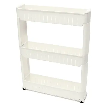 

Slim Slide Out Kitchen Trolley Rack Holder Storage Shelf Tower Folding 3 Tire
