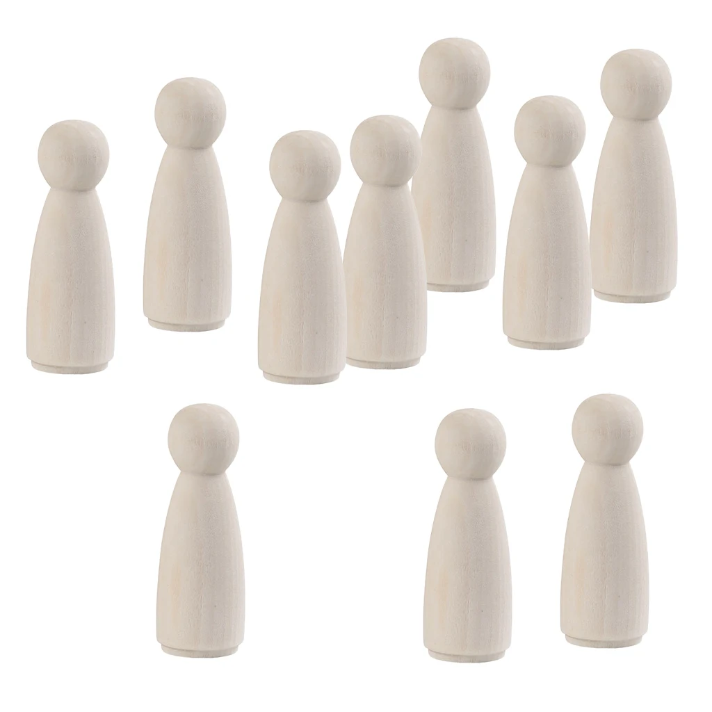 

20 Pieces Wooden Peg Doll Little People Peg Child Doll DIY Crafts, Female Women Mom Wife Peg Doll Bodies