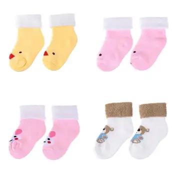 

Cotton Baby Socks Newborn Floor Socks Girl and Boy Winter Newborn Baby Cartoon Animal Loop Pile Warm Casual Indoor Floor Socks